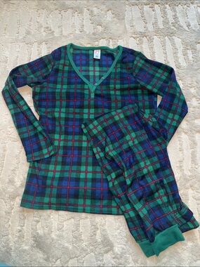 The Children's Place Women’s Family Matching Plaid Thermal Pajama Set M